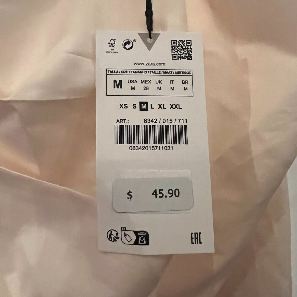 NWT Zara Asymmetric Gabardine Top - Picture 5 of 5